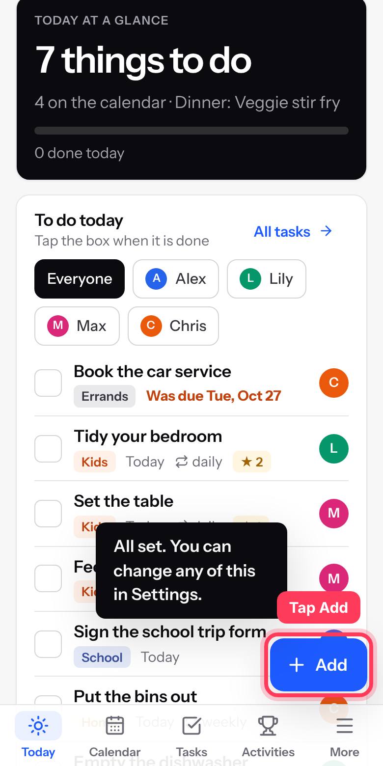 Tap the Add button. It is at the bottom right on a phone, and at the top of the menu on a computer.
